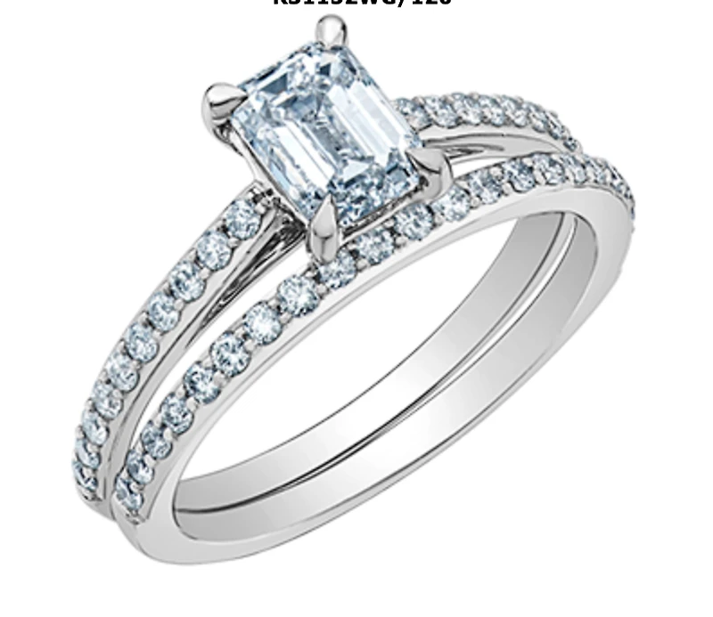 14K Lab Grown Emerald Cut Solitaire and Mount - Gold / Carat Weight