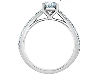 14K Lab Grown Oval Cut Solitaire and Round Brilliant Mount - Gold / Carat Weight
