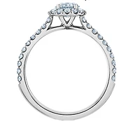 14K Lab Grown Round Brilliant Halo Style Diamond Ring - Gold / Carat Total