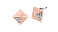 10K Yellow Gold Diamond Pyramid Earrings 0.02cttw
