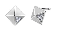 10K Yellow Gold Diamond Pyramid Earrings 0.02cttw