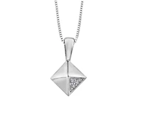 10K Yellow Gold Geometric Diamond Pendant 0.01cttw