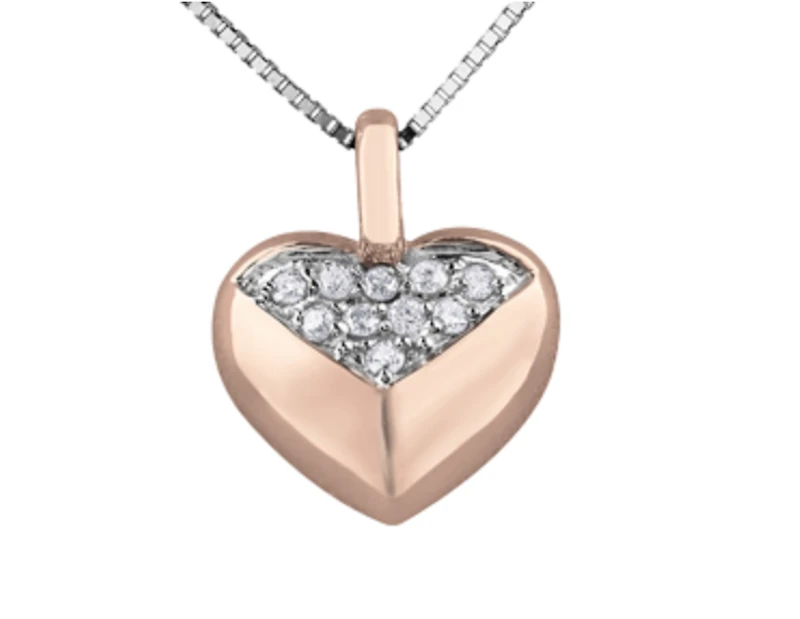 10K Yellow Gold Geometric Diamond Pendant 0.05cttw