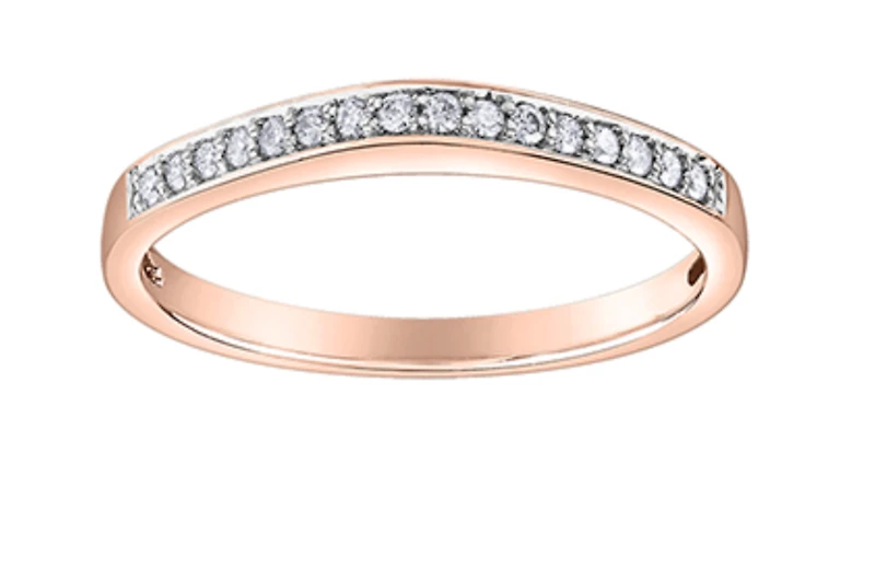 10Kt Claw Set Diamond Band - Gold