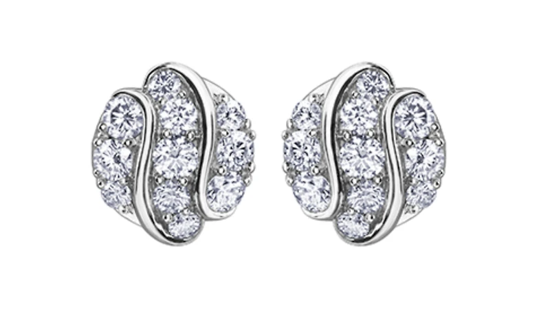 18K White Gold & Palladium Alloy (hypoallergenic) 1.00cttw Diamond Stud Earrings