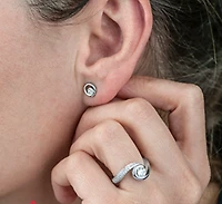 14K White Gold 0.12 Carat Total Diamond Stud Earrings