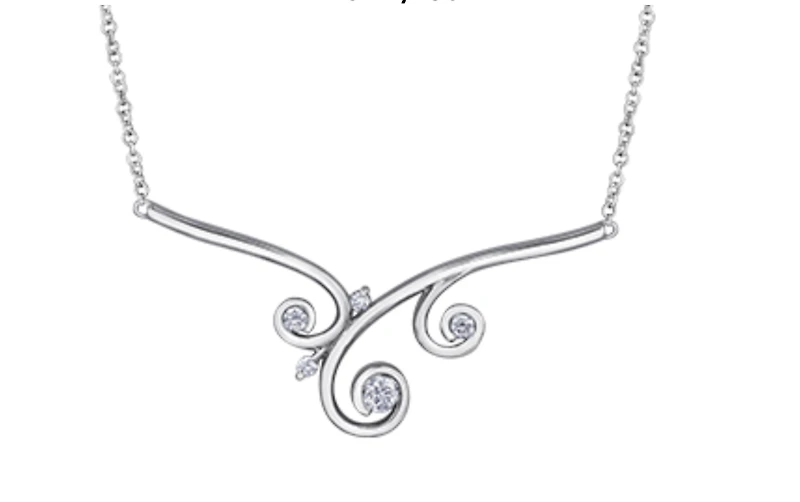 14K White Gold 0.25cttw Fancy Diamond Necklace
