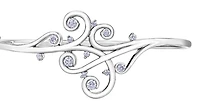 14K White Gold 0.72cttw Diamond Bangle, 7"