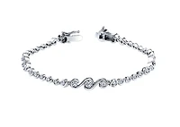 18Kt White Gold & Palladium Alloy (hypoallergenic)  2.50cttw Diamond Tennis Bracelet, 7"