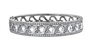 18Kt White Gold & Palladium Alloy (hypoallergenic)  2.52cttw Diamond Bangle, 7"