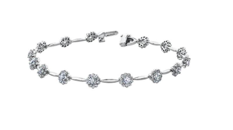 14K White Gold 2.03cttw Diamond Tennis Bracelet, 7"
