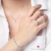 14K White Gold Cluster Diamond Necklace - / Carat Total