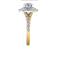 18K White Gold/Palladium Alloy & Rose Gold (hypoallergenic) Halo Diamond Ring