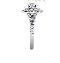 18K White Gold/Palladium Alloy & Rose Gold (hypoallergenic) Halo Diamond Ring