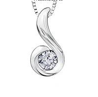 18K White Gold & Palladium Alloy (hypoallergenic) 0.25cttw Diamond Necklace
