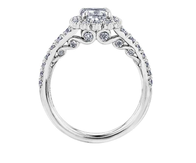 18K White Gold/Palladium Alloy (hypoallergenic) 1.10-1.70cttw Cushion Flower Halo Diamond Ring - Gold / 1.10 Carat Total