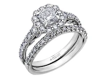 18K White Gold/Palladium Alloy (hypoallergenic) 1.10-1.70cttw Cushion Flower Halo Diamond Ring - Gold / 1.10 Carat Total