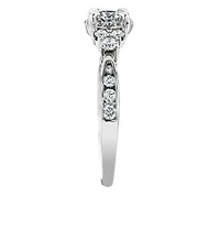 18K White Gold/Palladium Alloy (hypoallergenic) 1.00cttw Halo & Channel Set Diamond Ring - Gold /