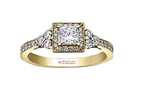 18K White Gold/Palladium Alloy (hypoallergenic) 1.00cttw Princess Halo Diamond Ring - Gold /