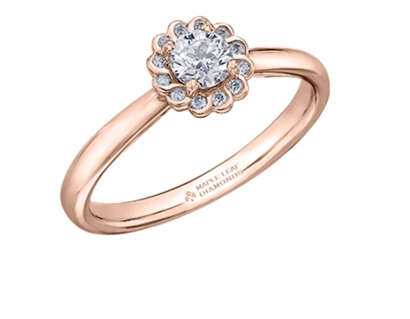 18K Rose Gold/Palladium Alloy (hypoallergenic) 0.30-0.90cttw Round Brilliant Diamond Ring - Gold / 0.30 Carat Total