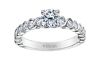 18K White Gold/Palladium Alloy (hypoallergenic) 1.01cttw Round Brilliant Diamond Ring