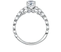 18K White Gold/Palladium Alloy (hypoallergenic) 1.01cttw Round Brilliant Diamond Ring