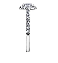 18K White Gold/Palladium Alloy (hypoallergenic) 1.00cttw Oval Shape Halo Diamond Ring - Gold /