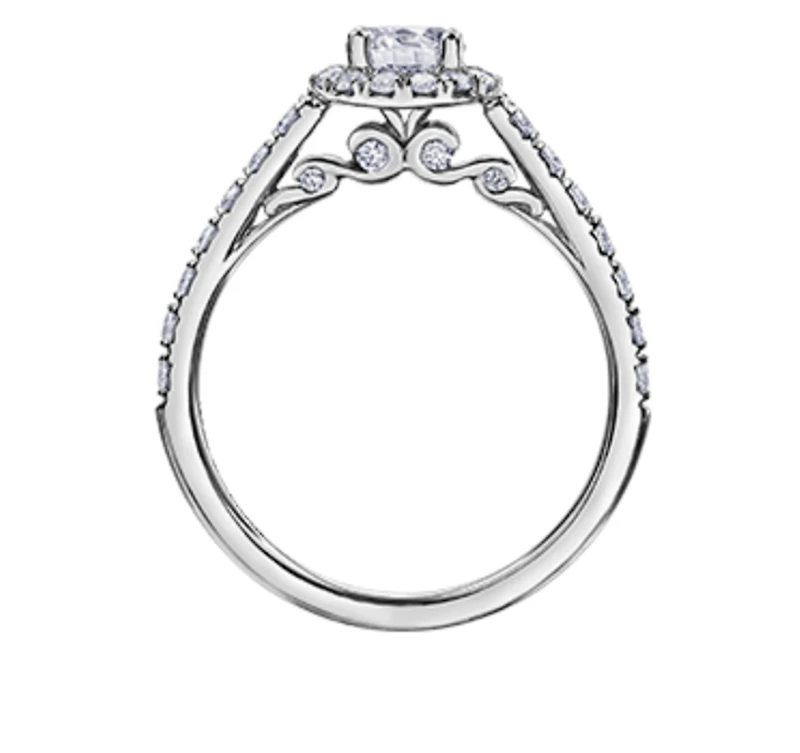 18K White Gold/Palladium Alloy (hypoallergenic) 1.00cttw Round Brilliant Halo Diamond Ring - Gold /