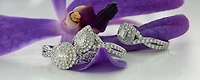 18K White Gold/Palladium Alloy (hypoallergenic) 1.00cttw Oval Double Halo Diamond Ring - Gold /