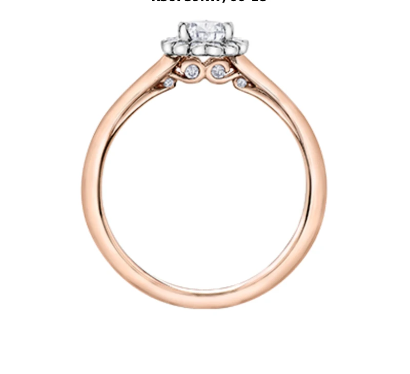 18K Rose Gold/Palladium Alloy (hypoallergenic) 0.62cttw Pear Shape Diamond Halo Ring - Gold /