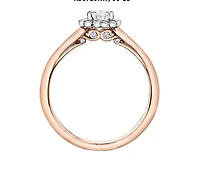 18K Rose Gold/Palladium Alloy (hypoallergenic) 0.62cttw Pear Shape Diamond Halo Ring - Gold /