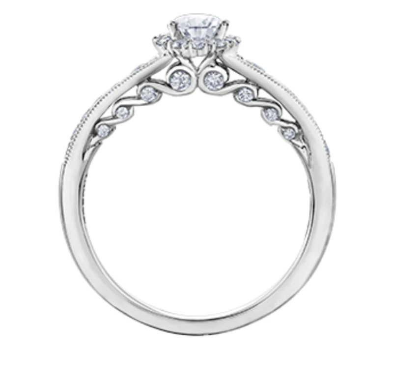 18K White Gold/Palladium Alloy (hypoallergenic) 0.90cttw Pear Shape Diamond Halo Ring - Gold /