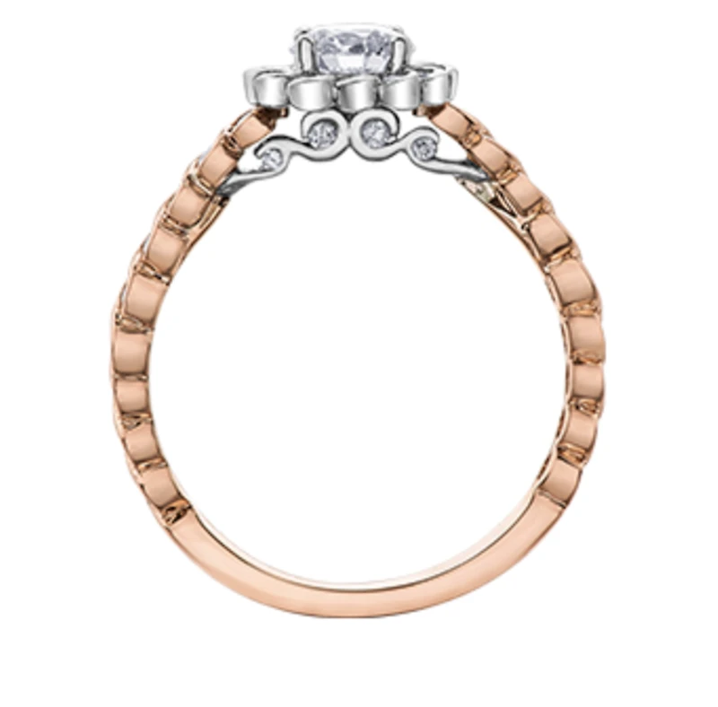 18K White Gold/Palladium Alloy (hypoallergenic) 0.83cttw Round Brilliant Diamond Halo Ring - Gold /