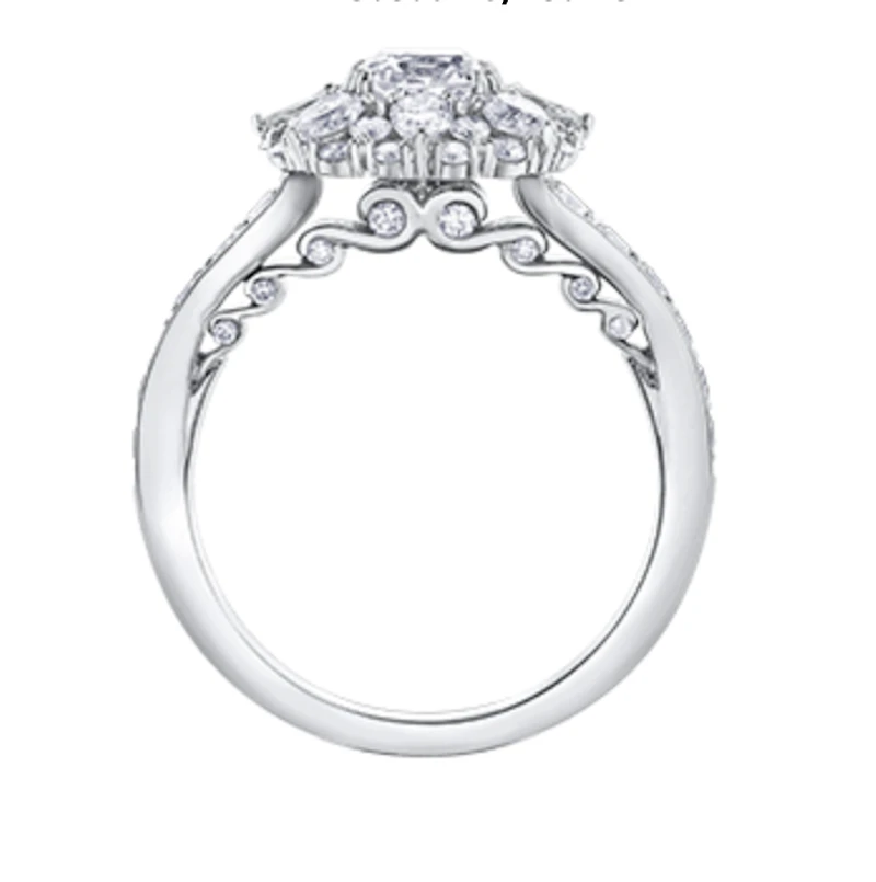 18K White Gold/Palladium Alloy (hypoallergenic) 1.50-2.31cttw Cushion Cut Diamond Halo Ring - Gold / 1.50 Carat Total