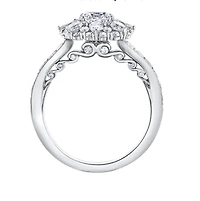 18K White Gold/Palladium Alloy (hypoallergenic) 1.50-2.31cttw Cushion Cut Diamond Halo Ring - Gold / 1.50 Carat Total