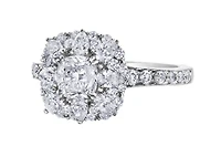 18K White Gold/Palladium Alloy (hypoallergenic) 1.50-2.31cttw Cushion Cut Diamond Halo Ring - Gold / 1.50 Carat Total