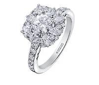 18K White Gold/Palladium Alloy (hypoallergenic) 1.50-2.31cttw Cushion Cut Diamond Halo Ring - Gold / 1.50 Carat Total