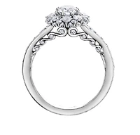 18K White Gold/Palladium Alloy(hypoallergenic) Halo Diamond Ring