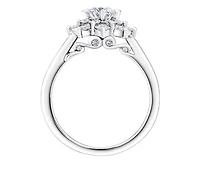 18K White Gold/Palladium Alloy (hypoallergenic) 1.15cttw Round Brilliant Halo Diamond Ring