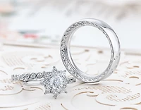 18K White Gold/Palladium Alloy (hypoallergenic) 1.15cttw Round Brilliant Halo Diamond Ring