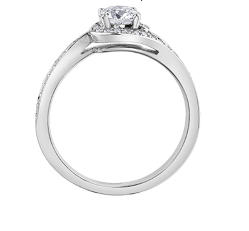 18K White Gold/Palladium Alloy (hypoallergenic) Twist Diamond Ring - Carat Total / Gold 4.5