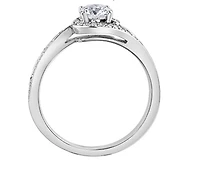 18K White Gold/Palladium Alloy (hypoallergenic) Twist Diamond Ring - Carat Total / Gold 4.5