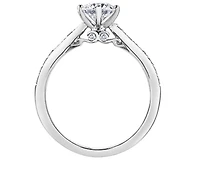 18K White Gold/Palladium Alloy (hypoallergenic) Round Brilliant Diamond Ring - Carat Total / Gold 4.5