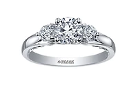 18K White Gold/Palladium Alloy (hypoallergenic) 0.82-1.35cttw Round Brilliant 3 Stone Diamond Ring - / Carat Total