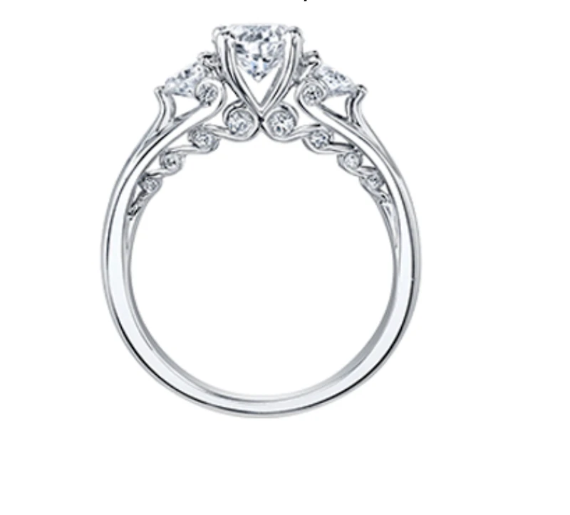18K White Gold/Palladium Alloy (hypoallergenic) 0.82-1.35cttw Round Brilliant 3 Stone Diamond Ring - / Carat Total