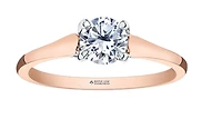 18K Rose Gold/Palladium Alloy (hypoallergenic) Round Brilliant Solitaire Diamond Ring - Carat Total Weight / White/ Palladium