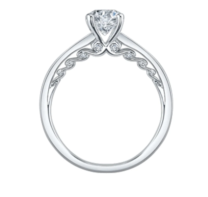 18K White Gold/Palladium Alloy (hypoallergenic) Round Brilliant Diamond Ring - / Carat Total