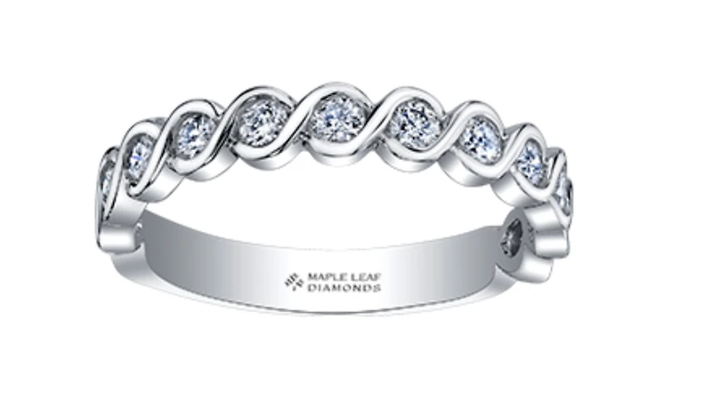 18K White Gold/Palladium Alloy (hypoallergenic) 0.20-0.50cttw Round Brilliant Multi-Stone Diamond Band - / Carat Total