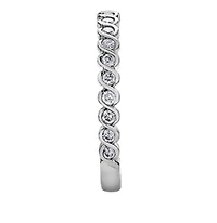18K White Gold/Palladium Alloy (hypoallergenic) 0.20-0.50cttw Round Brilliant Multi-Stone Diamond Band - / Carat Total