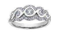 18K White Gold/Palladium Alloy (hypoallergenic) 0.62cttw Round Brilliant Multi-Stone Diamond Band - / 4.5